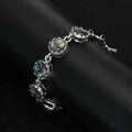Alloy Abalone Shell Adjustable Bracelet With Creative Three Ring Clasp Brooch view 2