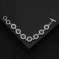 Alloy Abalone Shell Adjustable Bracelet With Creative Three Ring Clasp Brooch view 4