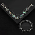 Alloy Abalone Shell Adjustable Bracelet With Creative Three Ring Clasp Brooch view 5