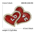 Alloy Rhinestone Heart Brooch Pin For Creative Clothing Accessories view 5