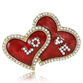 Alloy Rhinestone Heart Brooch Pin For Creative Clothing Accessories view 1