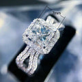 Full Cubic Zirconia Wedding Ring For Women Elegant Engagement Proposal Diamond Style Jewelry view 5