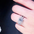 Full Cubic Zirconia Wedding Ring For Women Elegant Engagement Proposal Diamond Style Jewelry view 4