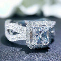 Full Cubic Zirconia Wedding Ring For Women Elegant Engagement Proposal Diamond Style Jewelry view 2