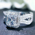 Full Cubic Zirconia Wedding Ring For Women Elegant Engagement Proposal Diamond Style Jewelry view 3