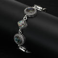Alloy Abalone Shell Geometric Bracelet For Fashion Jewelry Accessories Brooch – Silver view 2