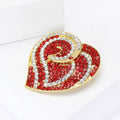 Alloy Rhinestone Poppy Heart Brooch Pin For Women's Clothing view 2
