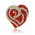 Alloy Rhinestone Poppy Heart Brooch Pin For Women's Clothing view 5