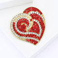 Alloy Rhinestone Poppy Heart Brooch Pin For Women's Clothing view 3