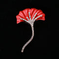 Alloy Rhinestone Ginkgo Leaf Brooch Pin For Suits Coats Cardigans view 4