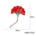 Alloy Rhinestone Ginkgo Leaf Brooch Pin For Suits Coats Cardigans view 5