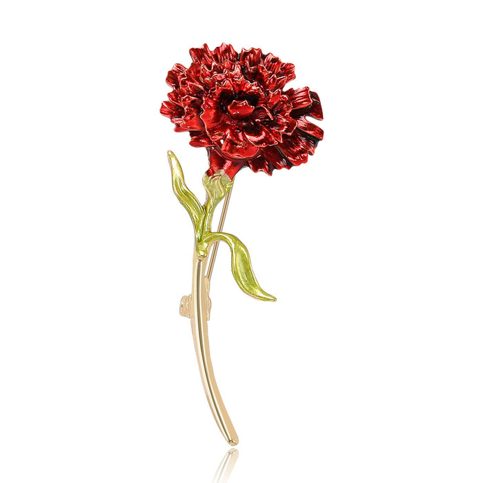 Alloy Carnation Brooch Pin For Women's Blazers And Coat Decoration