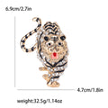 Metal Alloy Rhinestone Tiger Zodiac Brooch For Coat Fastening Decoration view 6