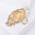 Metal Alloy Rhinestone Tiger Zodiac Brooch For Coat Fastening Decoration view 3
