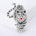 Metal Alloy Rhinestone Tiger Zodiac Brooch For Coat Fastening Decoration view 5