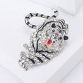 Metal Alloy Rhinestone Tiger Zodiac Brooch For Coat Fastening Decoration view 4