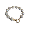 Gold Plated Zircon Pearl Geometric Round Bangle For Women Korean Minimalist Luxury Jewelry view 5