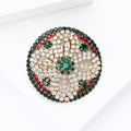 Alloy Rhinestone Round Flower Brooch Pin For Vintage Outfits view 4