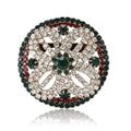 Alloy Rhinestone Round Flower Brooch Pin For Vintage Outfits view 1