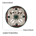 Alloy Rhinestone Round Flower Brooch Pin For Vintage Outfits view 5