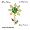 Alloy Zircon Sunflower Brooch Pin For Cardigan Lapel Decoration view 4