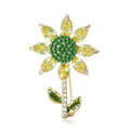 Alloy Zircon Sunflower Brooch Pin For Cardigan Lapel Decoration view 1