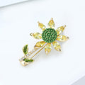 Alloy Zircon Sunflower Brooch Pin For Cardigan Lapel Decoration view 3