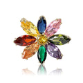 Gold Plated Copper Zircon Sunflower Brooch Pin For Fashion Decoration view 5