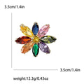 Gold Plated Copper Zircon Sunflower Brooch Pin For Fashion Decoration view 4
