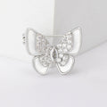 Metal Alloy Mother Of Pearl Zircon Butterfly Brooch For Women's Apparel view 2