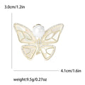 Gold Plated Zircon Butterfly Brooch Pin With Pearl Shell Accent view 4