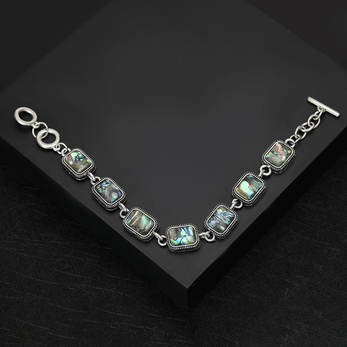 Alloy Colorful Abalone Shell Geometric Bracelet For Fashion Jewelry Brooch