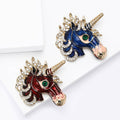 Alloy Enamel Rhinestone Unicorn Brooch Pin For Fashion Apparel view 4
