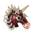 Alloy Enamel Rhinestone Unicorn Brooch Pin For Fashion Apparel view 5