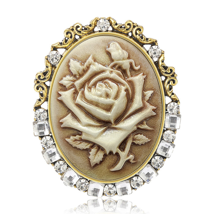 Vintage Alloy Court Lady Portrait Brooch For Coats And Shirts