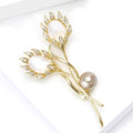 Copper Zircon Tulip Brooch Pin For Women Suits And Coats view 4