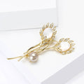 Copper Zircon Tulip Brooch Pin For Women Suits And Coats view 3