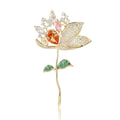 Alloy Zircon Lotus Brooch With Gradient Color For Qipao Suits view 5