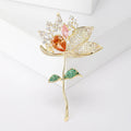 Alloy Zircon Lotus Brooch With Gradient Color For Qipao Suits view 2