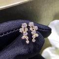 Creative Geometric Zircon Stud Earrings For Women Rose Gold Plated Minimalist view 6