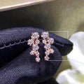 Creative Geometric Zircon Stud Earrings For Women Rose Gold Plated Minimalist view 5