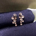 Creative Geometric Zircon Stud Earrings For Women Rose Gold Plated Minimalist view 4