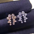 Creative Geometric Zircon Stud Earrings For Women Rose Gold Plated Minimalist view 1