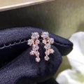 Creative Geometric Zircon Stud Earrings For Women Rose Gold Plated Minimalist view 3