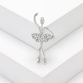 Alloy Rhinestone Ballet Girl Brooch Pin For Sweaters And Suits view 3