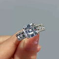 Fashion Women's Simulated Diamond Wedding Ring With Super Sparkling Zircon Pave view 1