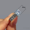 Fashion Women's Simulated Diamond Wedding Ring With Super Sparkling Zircon Pave view 5