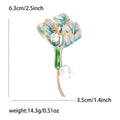 Alloy Pearl Enamel Flower Brooch For Suits Coats And Jackets view 5