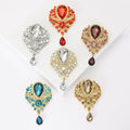 Alloy Rhinestone Glass Teardrop Brooch For Coats And Suits view 2