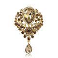Alloy Rhinestone Glass Teardrop Brooch For Coats And Suits view 1